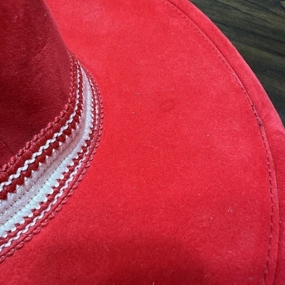 Vintage ajd New Jersey Devils Cowboy Hat Red Stetson Style‎ Rare